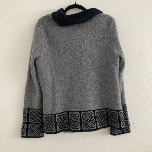 Betty Betty Wool Blend Gray Sweater Poncho Minimalist Church Office Large - Picture 7 of 10